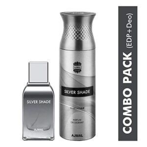 Ajmal Silver Shade 100ml Perfume and 200ml Deodorant Combo For Men
